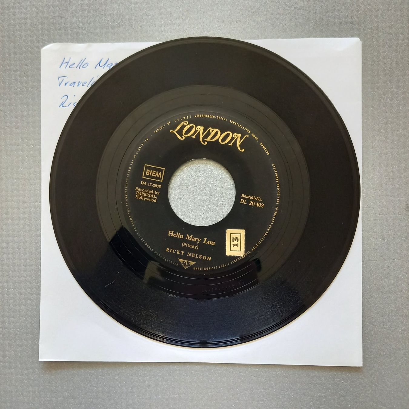 Schallplatten: Ricky Nelson - Hello Mary Lou – Gebraucht aus Arbon von pendulum