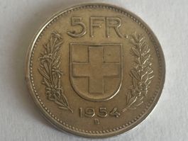 Pièce de 5 francs en argent 1954