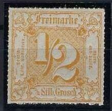 Tutti i francobolli: Thurn und Taxis 1852 oder 1866 1/2 Silbergroschen postfrisch – Usato da Hitzkirch venduto da walti1959