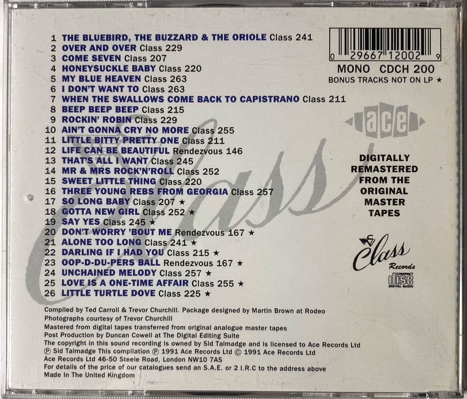 CDs: BOBBY DAY - THE ORIGINAL ROCKIN' ROBIN – Gebraucht aus Poliez-Pittet von Newtown-Records 1
