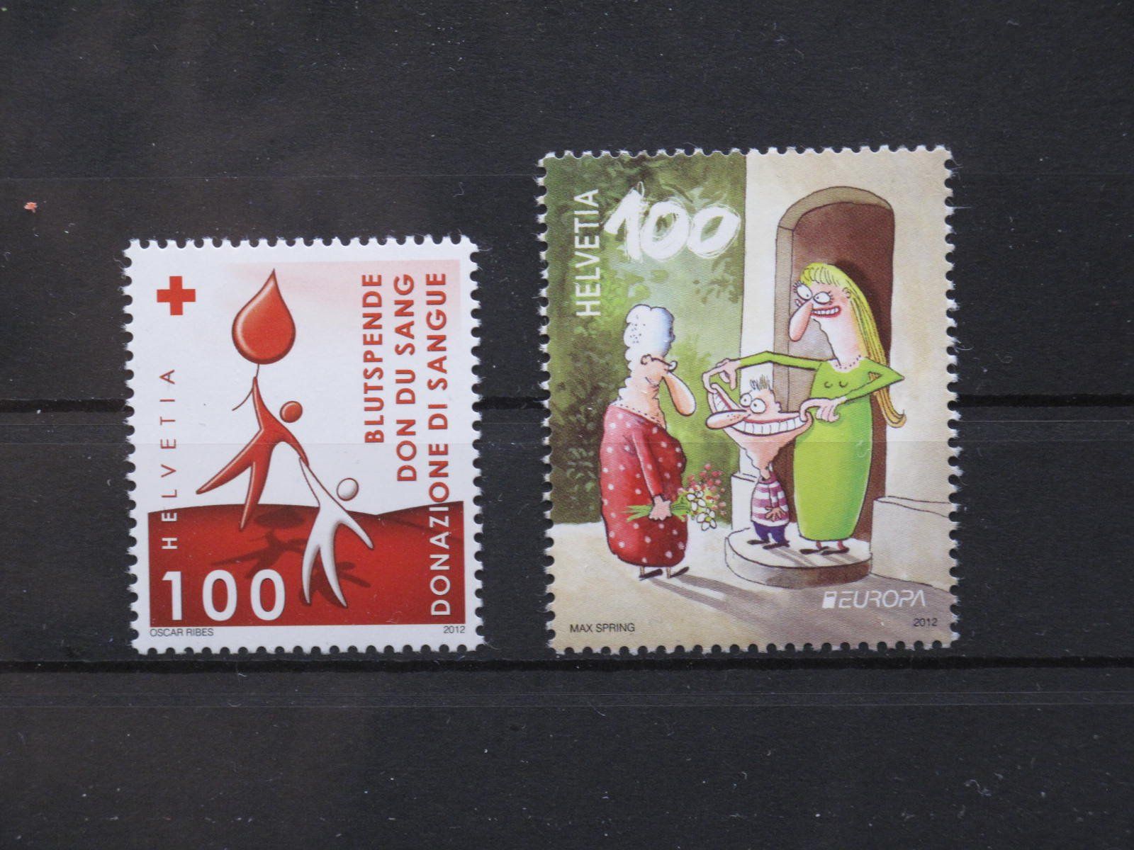 Tutti i francobolli: CH 2012 Blutspende / Besuche ** – Usato da Wil SG venduto da fva01