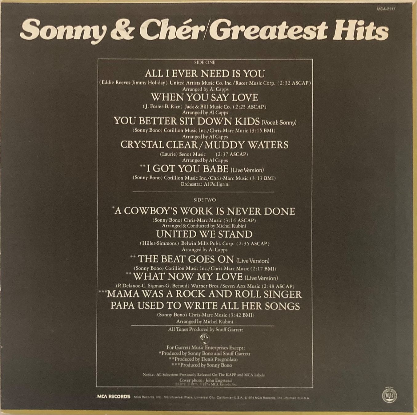 Dischi in vinile: SONNY & CHER - GREATEST HITS – Usato da Poliez-Pittet venduto da Newtown-Records 1