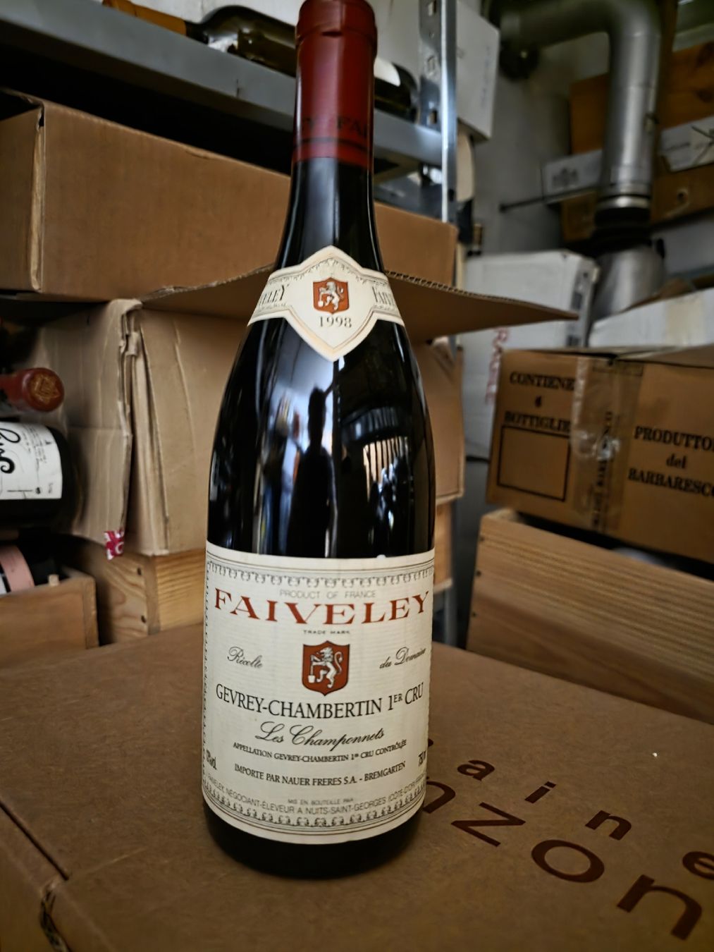 Vino: Faiveley Gevrey-Chambertin 1er Champonnets 1998, 92/100 CT – Nuovo e nell'imballaggio originale da Zürich venduto da Best_World_Wines 2