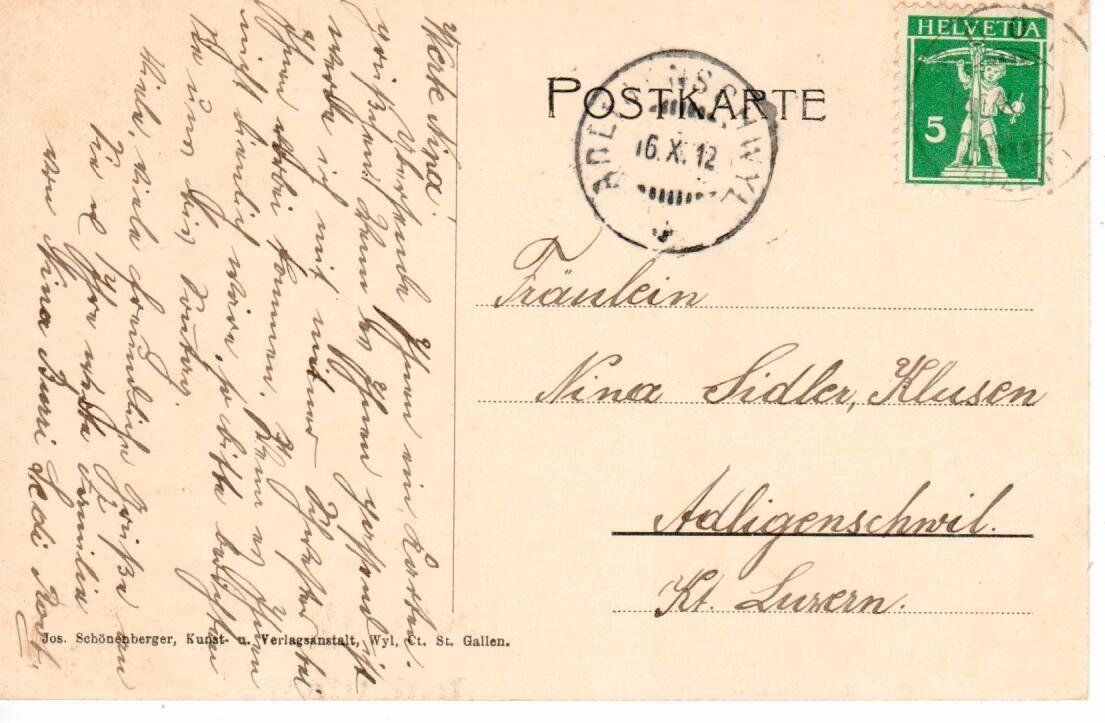 Cartoline postali: Gruss aus Root  1912 – Usato da Wolhusen venduto da Curver9 1