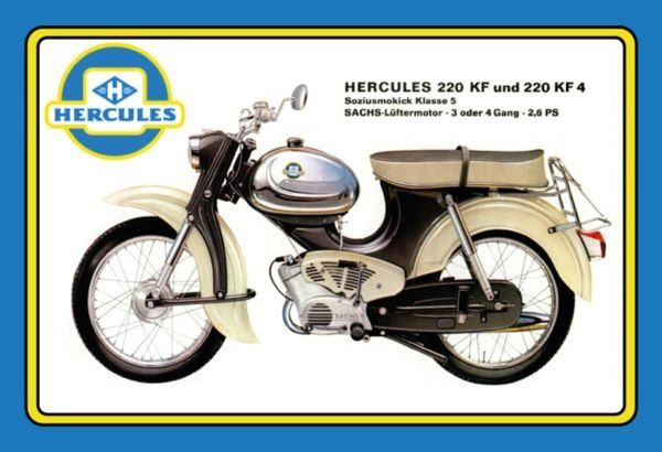 Insegne: Blechschild-HERCULES 220 KF UND 220 KF 4 – Nuovo e nell'imballaggio originale da Rupperswil venduto da big-one-sale