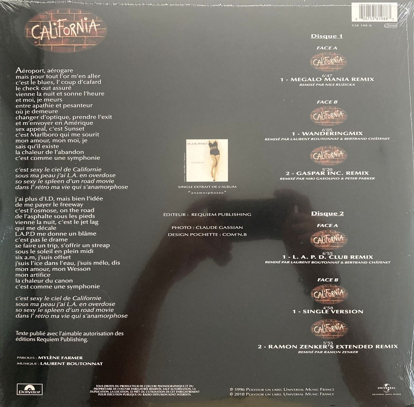 Schallplatten: MYLENE FARMER - CALIFORNIA – Neu und originalverpackt aus Bottens von hotter-than-hell 1