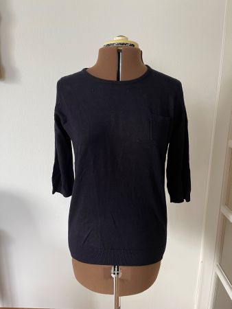 Strick: 3/4 Arm Pullover, nachtblau, 84% Viskose, Gr. 34