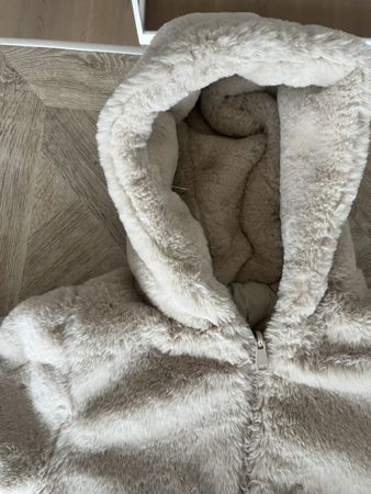 Kinder Winterjacke Kunstfell mit Kapuze, wendbar, 3-4 Jahre