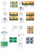 46 Stk. CH FDCs, 2008, viele Viererblocks