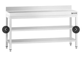 Edelstahl Arbeitstisch PREMIUM - 1800x700mm - mit Grundboden