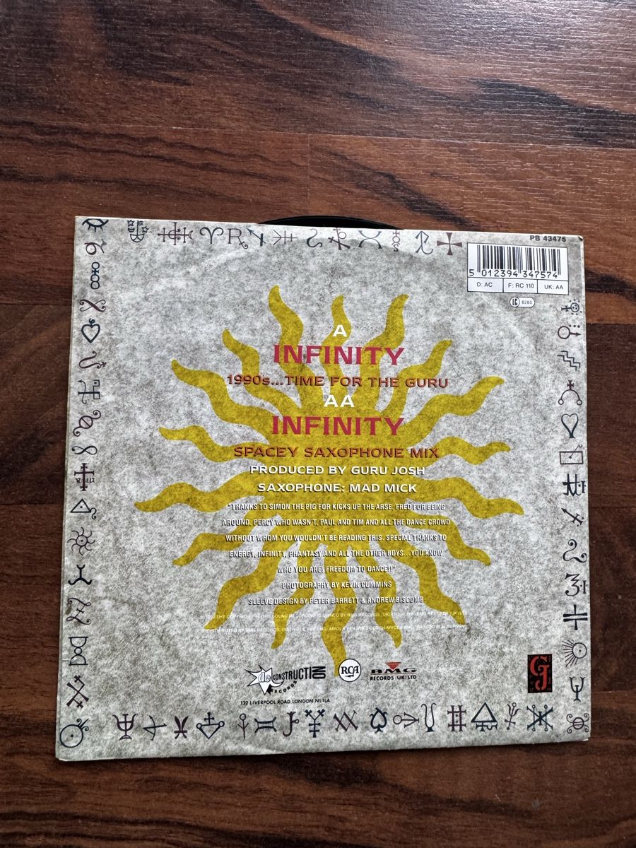 Schallplatten: Guru Josh - Infinity -  7" Single - 90s – Gebraucht aus Rorbas von BlackstarRecords 1