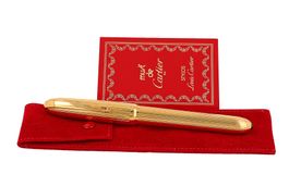 Penna Stilografica Louis Cartier Godron Placcata Oro