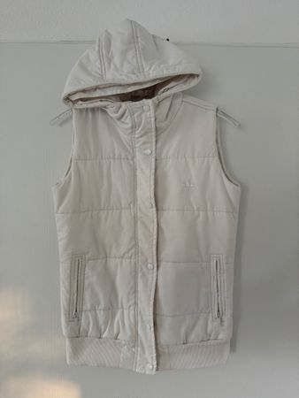 adidas Oryginals Weste Weiss Gr 38 mit Kapuze im Top Zustand