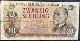 20 Schilling Banknote von 1956, Sammlerstück aus Austria
