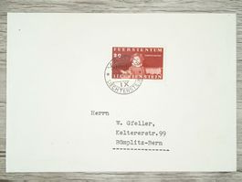 TR78 Enveloppe + Timbre Liechtenstein 1940