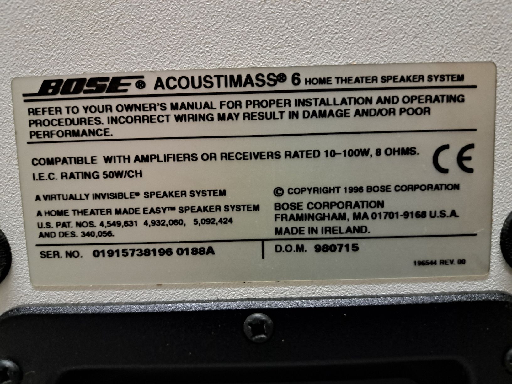 Bose Home Cinema: Bose Acoustimass 6 – Usato da Aproz (Nendaz) venduto da raphfournier 3