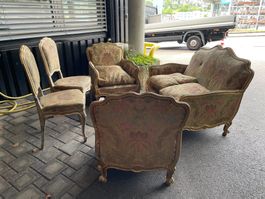 Antike Stilsitzgruppe, Sofa, Sessel und Stühle, Vintage