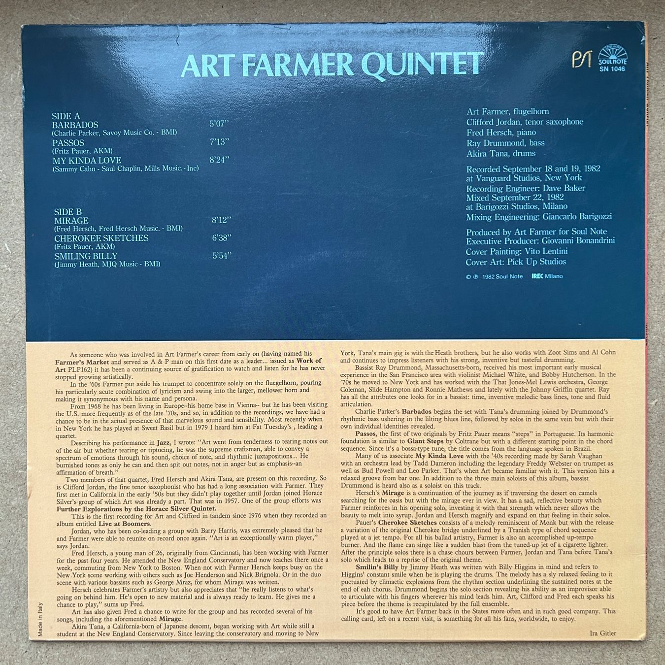 Schallplatten: Art Farmer Quintet  Mirage  LP – Gebraucht aus Lausanne von Pask1 1