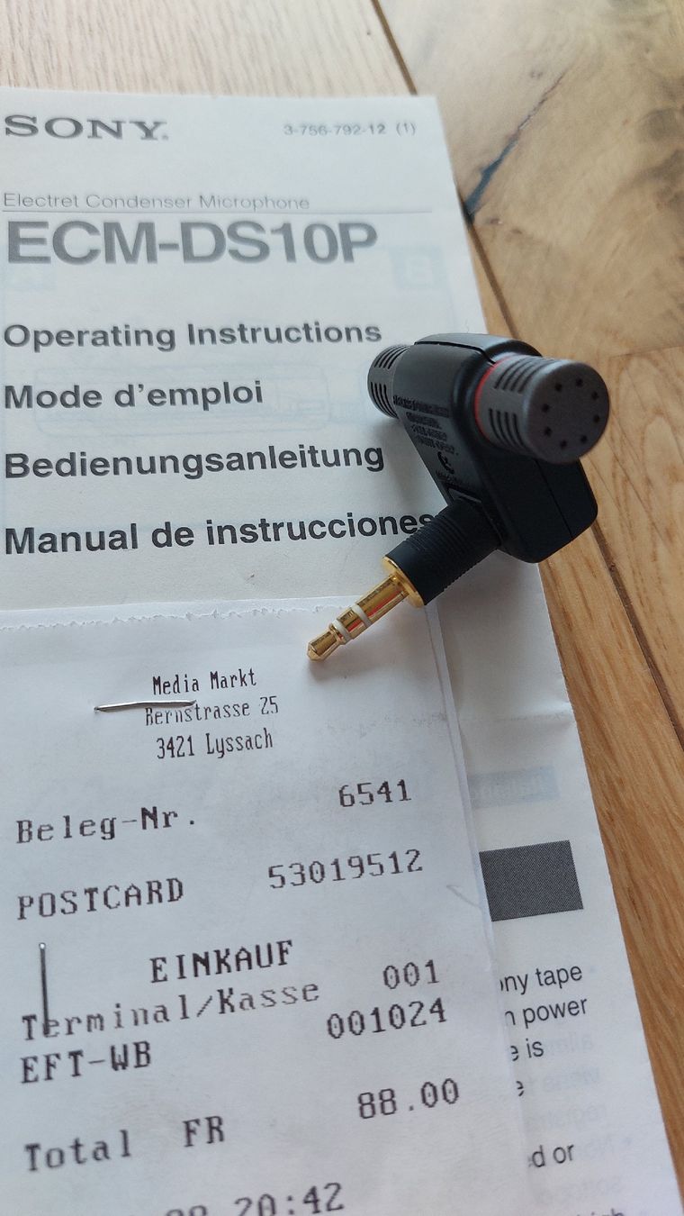 Sony Microfoni: Sony Mini Kondensator Mikrophon – Usato da Seeberg venduto da Gebi8 1