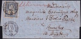 1865: Sitz. Helvetia Nr. 31, Brief nach Avenches m. Inhalt