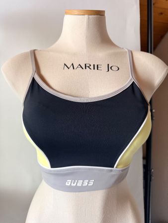 GUESS, Sport-Top, Grösse M, Farbe Schwarz/Gelb/Grau