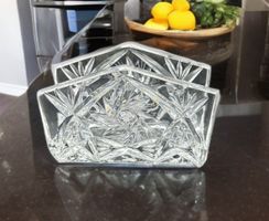 Vintage Crystal Glass Napkin Holder - Chic Tableware