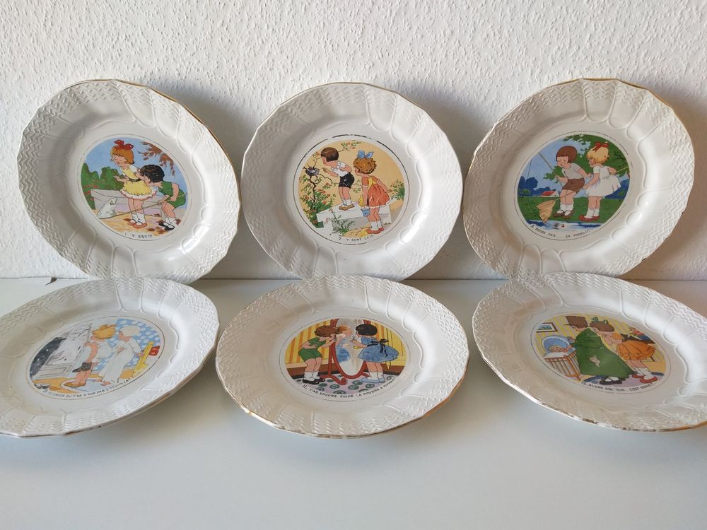 LOT DE 6 assiettes parlantes H. Gray / DV Sarreguemines EUR 54,00 - FR