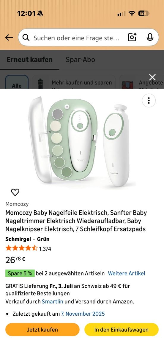 Manucure: Eletrick Baby nail file kit – Neuf avec emballage d'origine à Luzern par ros_j2rq