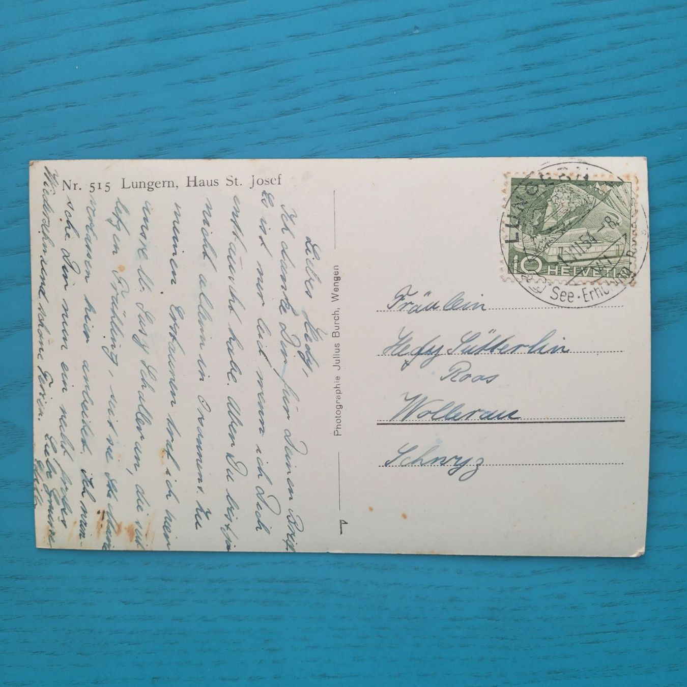 Cartoline postali: Lungern ( Haus St. Josef ) 1954 – Usato da SCHÜBELBACH venduto da CoKaHa 1