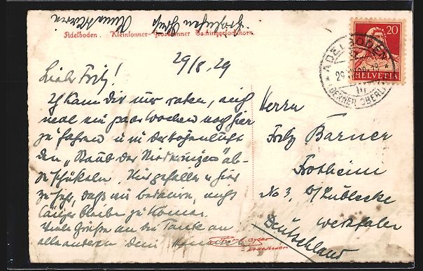 Cartoline postali: Adelboden, Teilansicht mit Kleinlonner,  – Usato da Berlin venduto da bartko-reher 1