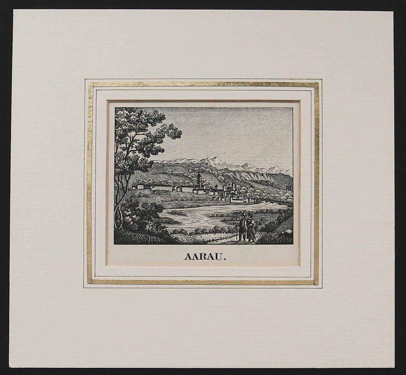 Incisioni: Aarau Lithographie von Durheim 1837 – Usato da Rafz venduto da Helvet32