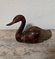 Ente ggf antik wohl Indien L 25 cm Holz Messing