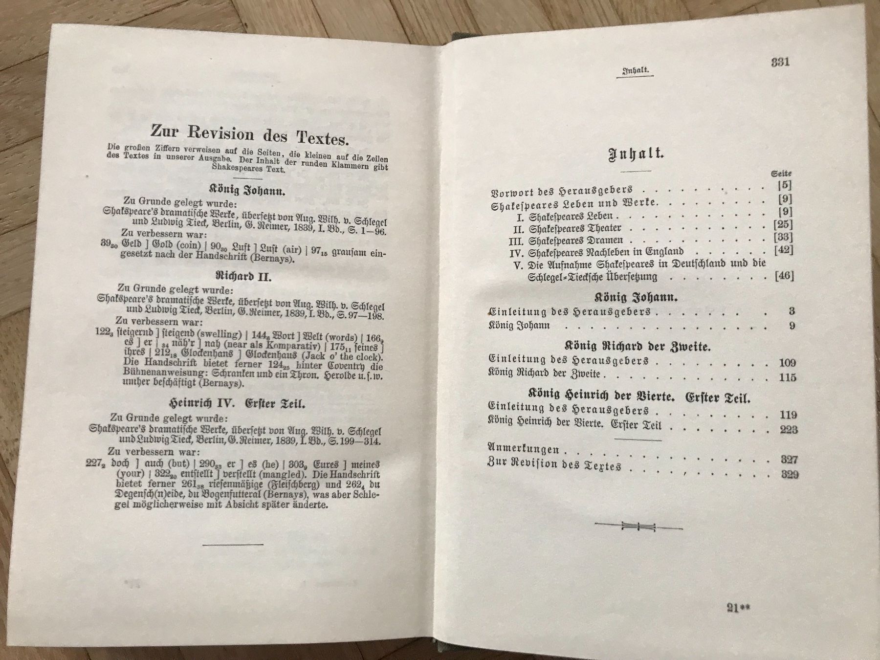 Bücher: altes Buch: Shakespeare in alter Schrift – Gebraucht aus Meilen von Flockenwirbel 6