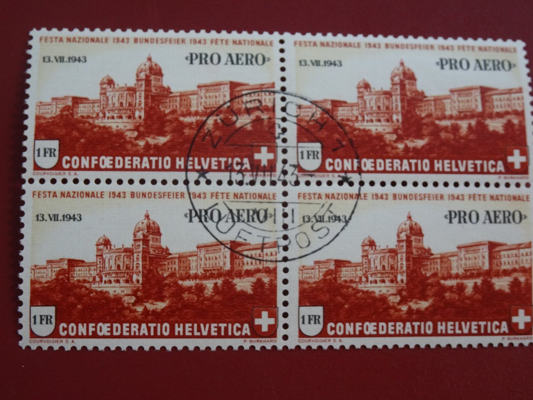 Tutti i francobolli: ET 13.VII.43 ERSTTAG STEMPEL, FLUGPOST – Usato da Eschenbach SG venduto da eDaisy