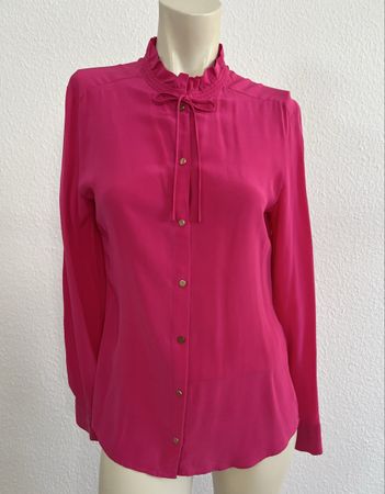 Lala Berlin Seiden Bluse Gr. S Himbeerfarben