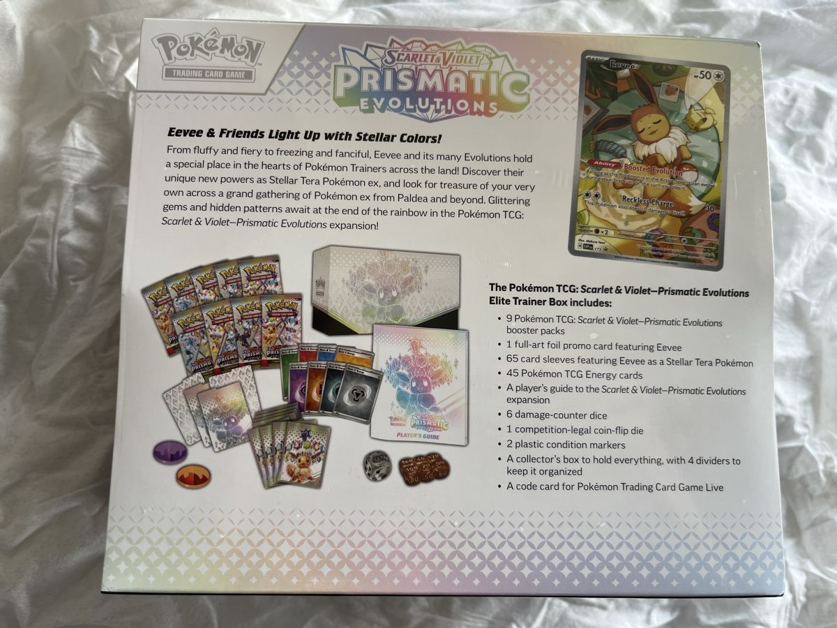 Pokémon Carte collezionabili: Pokémon Prismatic Evolutions Elite Trainer Box Eevee etb – Nuovo (secondo la descrizione) da Au ZH venduto da curio.concept 4