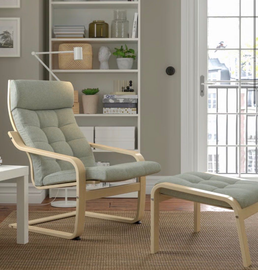 Ikea Fauteuils: Ikea Sessel Poäng inkl. Hocker – D'occasion à Kleinandelfingen par philippkaegi