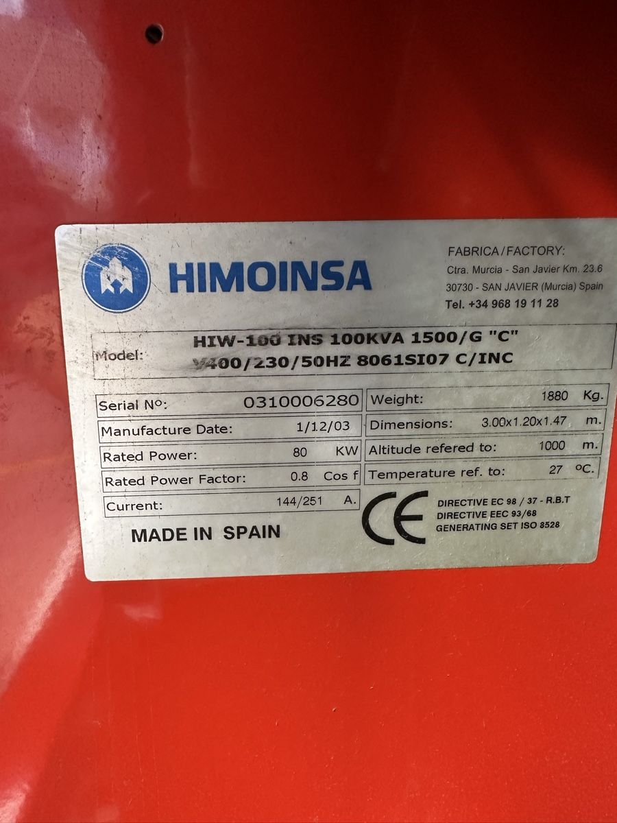Generatori di corrente: Stromerzeuger Himoinsa 100kVA – Usato da Freienwil venduto da pbe_td88 2