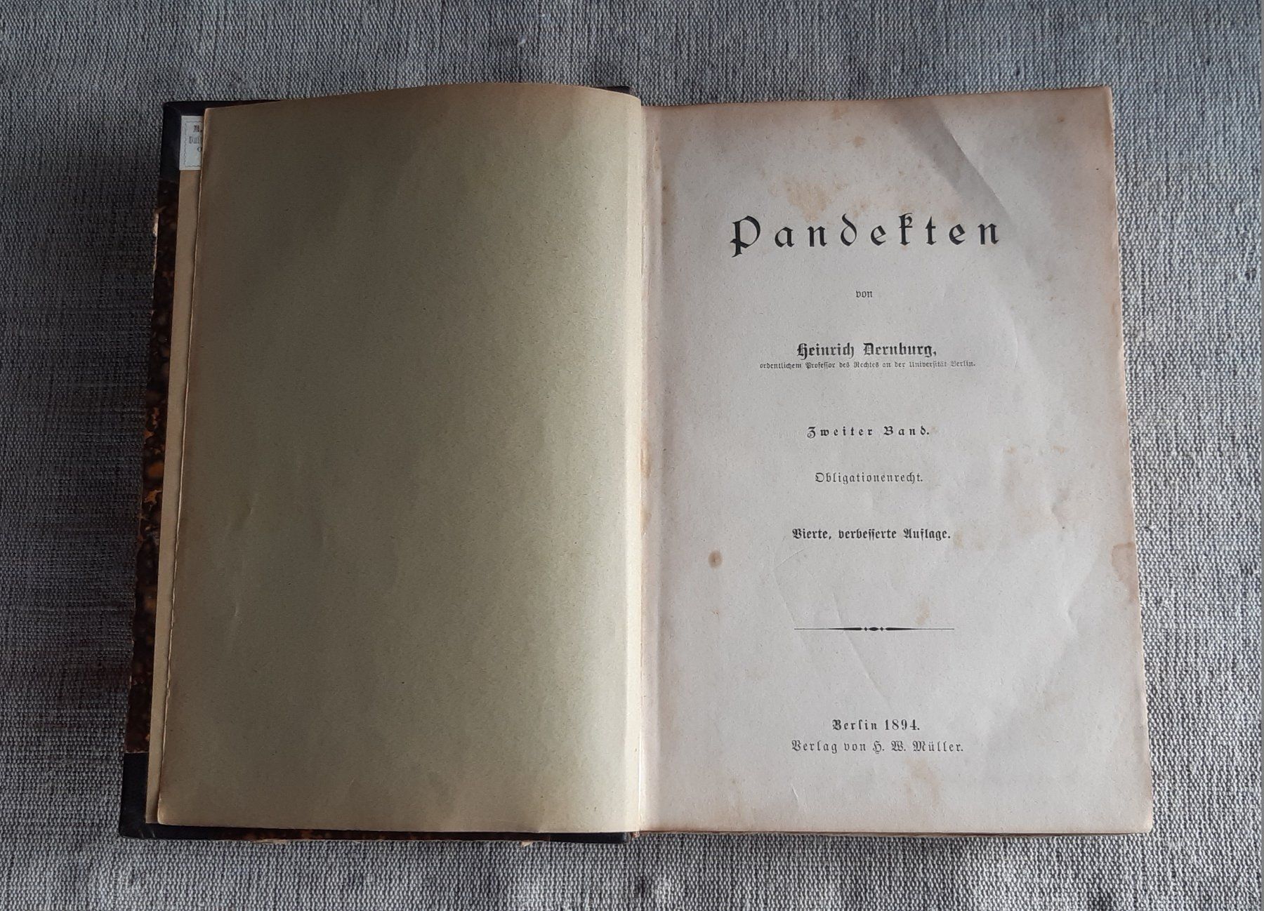 Bücher: Wunderschönes, antikes Buch - Pandekten - 1894 ! – Gebraucht aus Neuheim von Tidola 1