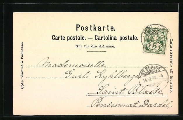 Cartoline postali: AK Saint-Blaise, Ortsansicht mit Kirche – Usato da Berlin venduto da bartko-reher 1