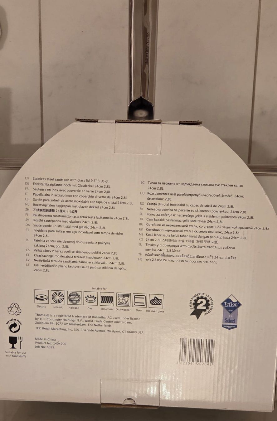 Thomas Padelle: Pfanne antihaft mit Deckel 24 cm – Nuovo e nell'imballaggio originale da Wettswil venduto da the_jr6l 5