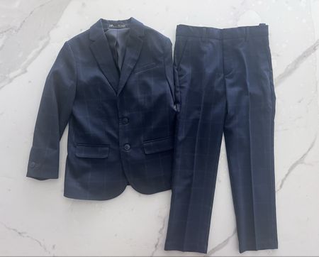 Costume bleu à carreaux ZARA garçon taille 7 ans/122 cm