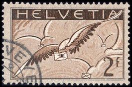 1930, 2 Fr. Brieftaube Nr. F13, mit Eckstempel, fehlerfrei.