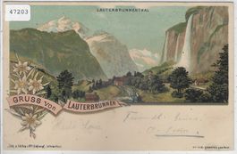 Gruss aus Lauterbrunnen - Litho