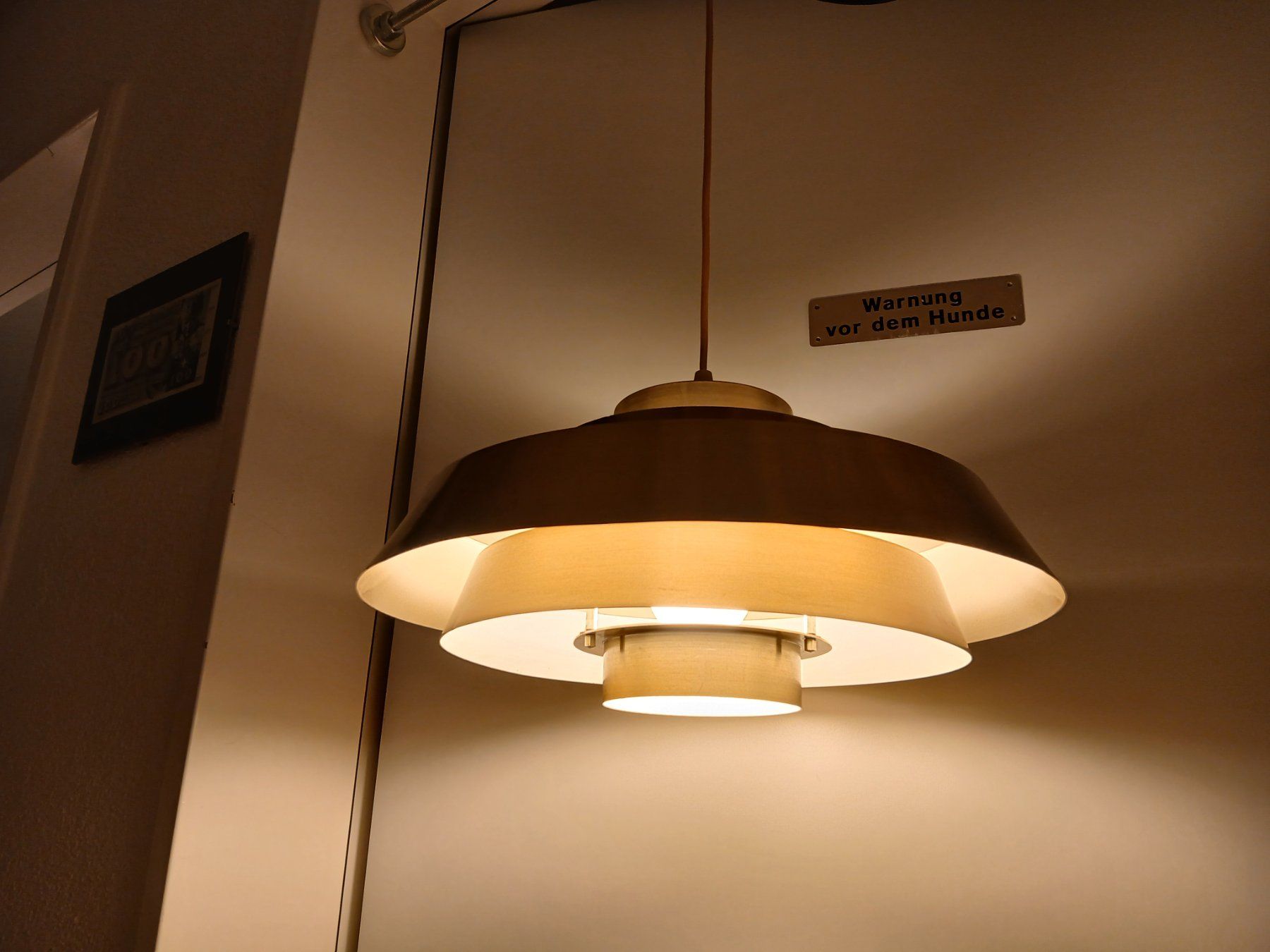 Lampadari & plafoniere: Deckenleuchte 60er, Dänisch Design, Gold/Weiss – Usato da Zumikon venduto da Vollvintage 1