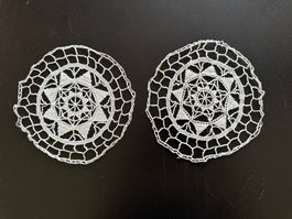 Antike Schweizer Spitze Deckchen Set, 2 Stck. Handarbeit ...