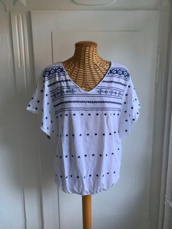 ESPRIT - Hippie T-Shirt weiss-blau S