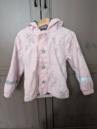 Regenjacke Einhorn rosa mit Reflektoren