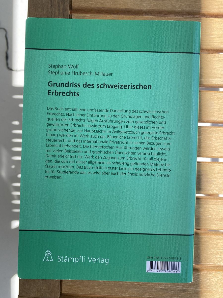 Libri: Erbrecht, Stämpfli Verlag – Usato da Zürich venduto da ann_smj8 1