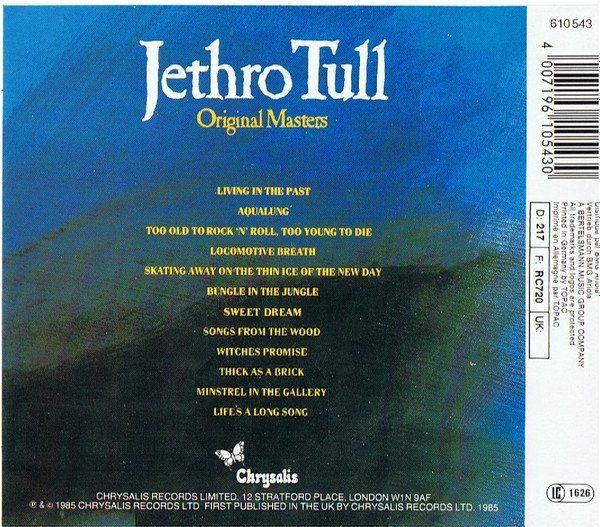 CD: CD Jethro Tull - Original masters (1985) – Usato da Möriken AG venduto da mineralia 1